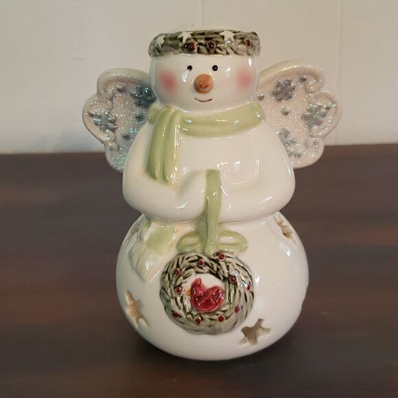 Ceramic Snow Angel Votive Candle Holder - Picture 2 of 10